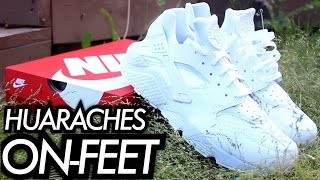 "Triple White" Nike Huarache W/ On-Feet Review