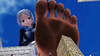 【巨大娘 giantess】巨大娘の探し物「海風編」/giantess looking for a lost item (Umikaze version)【MMD】