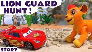 Disney Cars toys hunt surprise eggs in Lion Guard savanna | Kinder Minions Frozen and Peppa Pig