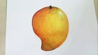 How to Draw and Paint a Ripe Mango || Easy Acrylic Fruit Painting