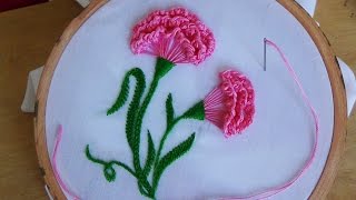 Hand Embroidery: Carnation flower