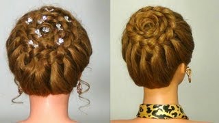 Прическа с плетением "Корзинка". Circle braid. Braided hairstyle for every day.