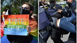 ????Нетрадиционный парад на Фестивальной в Запорожье | Полиция забирает перочиный нож