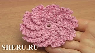 Простой вязаный крючком цветок Урок 119