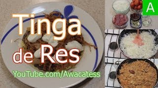 Tinga de Res Poblana con Chile Chipotle en Tostadas. Recetas de Cocina Mexicana Faciles y Economicas