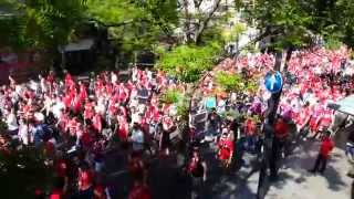 Bayern Munich fans in Barcelona going to Camp Nou 06.05.2015