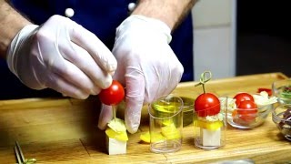 Канапе с Брынзой, перцем и помидором черри от Canapes