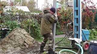 Бурение скважин на воду при помощи малогабаритной буровой установки БС 1/скважина/вода/результат!!!
