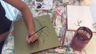 Making of the painting Feather #1
