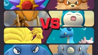 Pokémon GO Gym Battles Level 7 Gym Kabutops Snorlax Rhydon Poliwrath Starmie & more