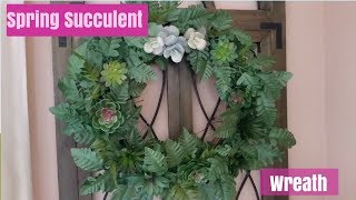 Dollar Tree | Walmart Spring Succulent Wreath DIY