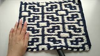 Узор Цветок в технике мозаичное вязание Mosaic crochet pattern Flower