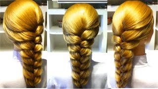 Широкая коса.Легкая прическа на каждый день.