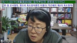 망치부인(후반전 2016. 11. 23) 청와대 비아그라의 용도는? 최재경 사의 표명 MB라인이 탄핵 결정? 한일 군사정보협정 체결은 박근혜 외환죄!