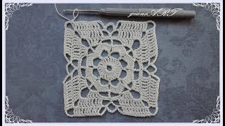 Crochet Lace Square Motif for Tablecloth step by step Part 1
