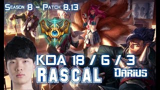 Rascal DARIUS vs TALON Mid - Patch 8.13 KR Ranked