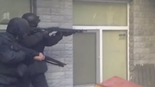 Euromaidan - Riot cops shoot at protesters in Kiev Ukraine