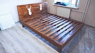 Кровать своими руками из дерева (бруски и мебельный щит)