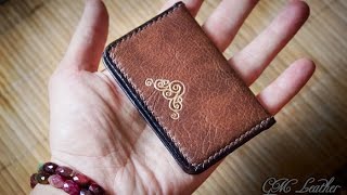 Тиснение с золочением (на коже) + пара слов о жёсткости кожи (для кошелька). Работаем с кожей.,