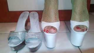 Lola dephsacha dangling crossdresser platforms mules crush wife red toes highheel