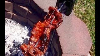 Firepit BBQ Ribs and Spiral Cut Pineapple recipe