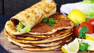Bestes Lahmacun Rezept und Zwiebelsalat - Türkische Pizza