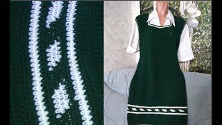 Вяжем крючком сарафан Часть 2