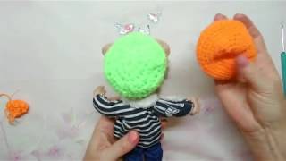 ШАПКА ДЛЯ КУКЛЫ ,КРЮЧКОМ.