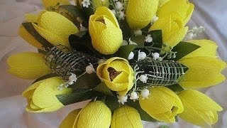 МК - тюльпаны из гофрированной бумаги ///// Master Class - tulips from corrugated paper