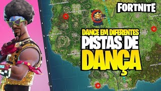 DANCE EM DIFERENTES PISTAS DE DANÇA E VASCULHE ENTRE 3 BARCOS! FORTNITE MOBILE
