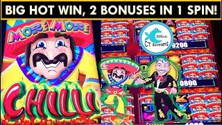 RARE 2 BONUSES in 1 SPIN! BIG WIN! *NEW* MORE MORE CHILLI SLOT MACHINE