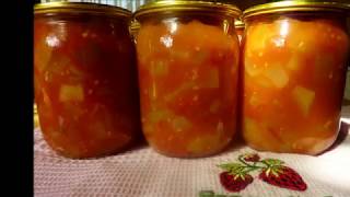 Лечо из кабачков. Очень вкусная и легкая в приготовлении закуска.