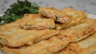Восточные гренки из лаваша и крабовых палочек