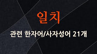일치에 관한 한자어/사자성어 21개