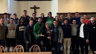 These students surprised their dining hall worker with a 70th birthday party