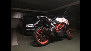 KTM Duke 390 2019  orig. sound and Akrapovic Slip on exhaust sound and remove silencer DB killer