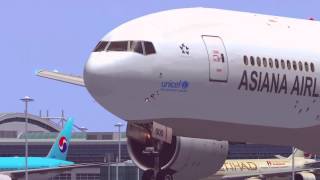 FSX CAPTAINSIM-PMDG777 MERGE ASIANA  RKSI - LEBL FLIGHT