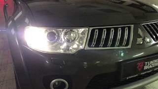 Установка ДХО в штатные места Mitsubishi Pajero Sport