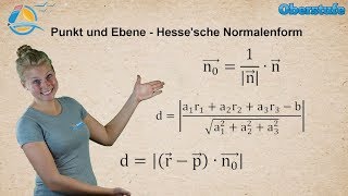 Punkt und Ebene Hesse'sche Normalenform - Gymnasium - Geraden und Ebenen - StrandMathe - Wissen