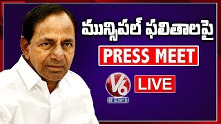 CM KCR Press Meet LIVE | Municipal Election Results 2020 | V6 News