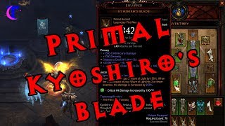 Diablo III 2.6.1 - Crafting a Primal Ancient Kyoshiro's Blade