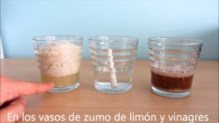 Experimento casero: tiza, limón y vinagre. Lluvia ácida