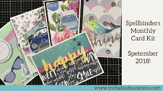 5 Cards - 1 Kit & Reveal | Spellbinders Monthly Card Kit | September 2018