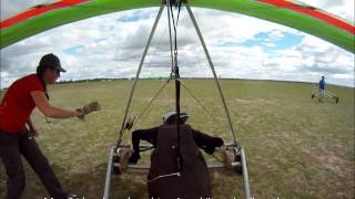 Hang glider towing preparations