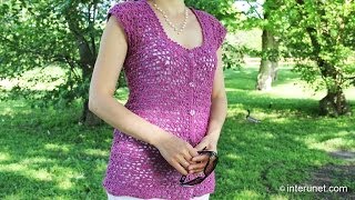 Как связать женскую кружевную блузку