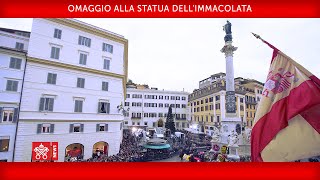 Papa Francesco - Roma - Piazza di Spagna - Omaggio alla Statua dell'Immacolata 2018-12-08