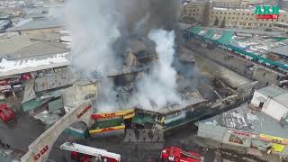 Как тушили пожар на Ошском рынке