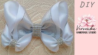 ?Роскошный бант в школу из ленты 5 см МК ? Chic Bow of ribbon DIY Tutorial? PAP Luxo Laço de fita