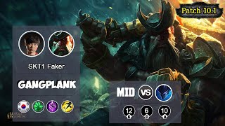 FAKER Gangplank MID VS Nocturne | LOL | S10 KR D2 - Full Gameplay