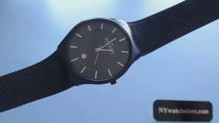 Men's Black Skagen Mesh Titanium Watch 956XLTBB